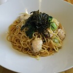 ボーノ - ランチ  青梗菜と鶏ムネ肉の和風醤油味パスタ