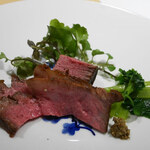 馳走 啐啄一十  - 榊山牛の炭火焼きサーロイン
      榊山牛の炭火焼きシャトーブリアン
      ていれぎ(愛媛県産、学名はオオバタケツケバナ)