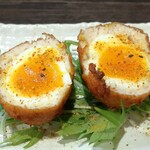 つかふき屋 - とり揚げ 半熟玉子