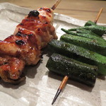 鳥しき - カシワとオクラ