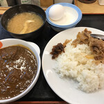 松屋 - 創業カレギュウ(並)¥600←¥660+生玉子¥70①