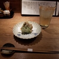 澄まし処 お料理 ふくぼく - 桜鯛と筍天ぷらと角ハイボール