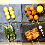 From creative skewers to standard skewers, available from 100 yen each! !