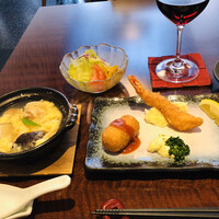 赤坂 津つ井 総本店 - フライ　海老　クリームコロッケ　ポテトサラダ　タルタルソース