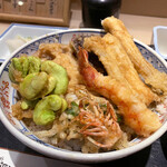 魚ふじ - 天丼　海老、野菜、魚 ¥2,600