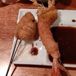 串の坊 - ●ﾗﾝﾁ 松定食 (串揚げ 11本･ｻﾗﾀﾞ･小鉢1個･ご飯･味噌汁) 1,705円 2020年03月