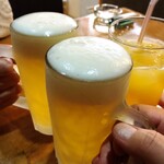 ふくろう - 乾杯！ 生ビール*2とオレンジジュース