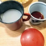 Soba Mangetsu - 蕎麦湯！白い！トロトロ！蕎麦ポタージュだ！