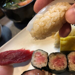 Sushi Masa - シャリが江戸前の赤酢。ほどよく褐色です