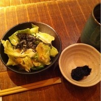 黒尊 - サラダと海苔の佃煮