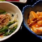 Kadoya - 日替わりランチのおひたしと、麻婆豆腐