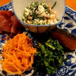 栄夏 - ちょい飲みセットのおばんざい盛り合わせ