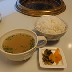 焼肉はな - とりスープ＆ごはん(大)