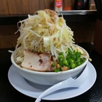 ラーメン浅野 - ラーメン+野菜マシマシ+ニンニク+脂