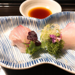 鳥田中 - 鴨川産の真鯛とイサキ
