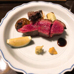 鳥田中 - 七谷鴨 窒息鴨のローストとはつ