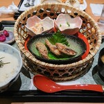 ご飯ととろろ とろ麦 - 