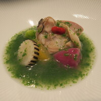 慈華 - 大蛤　能登高農園野菜　翡翠酒珠