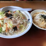 山田うどん食堂 - 野菜タンメン+玉子丼