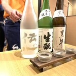 Binchoutan Yakitori Ennoba - 地酒3種飲み比べ 980yen