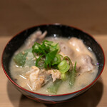 うを徳 - 2020.3 積丹沖サクラマス（魚体3.2kg）・茶ぶり海鼠・大根・蒟蒻の粕汁（石川「宗玄」の酒粕と京都の白味噌）