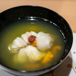 うを徳 - 2020.3 徳島アイナメと函館バフンウニのウスイエンドウすり流し椀