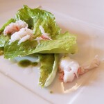 アル・ケッチァーノ - ◆「齋藤さんのローメインレタスに接着させたズワイガニとだだちゃ豆」