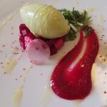 アル・ケッチァーノ - ◆「庄内のビーツとりんごのタルタルにアボカドジェラート」
