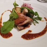 代官山ASO チェレステ 日本橋店 - 赤鶏さつま もも肉のコンフィ ハチミツとオレンジのマスタードソース