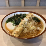 そばの神田 東一屋 - アサソバビンボー！　
      朝そば＋ちくわ天！　