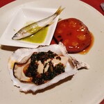 中華 うずまき - 前菜　稚鮎、牡蠣、レンコン