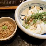 江戸堀 木田 讃岐うどん - 生じょうゆうどん+かやくごはん定食