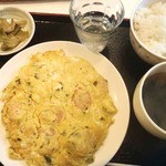 Cha Bou - 芝エビ、高菜、玉子炒めセット、800円