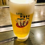 ねぎ焼やまもと - 生ビール　ジョッキがかわゆす♡