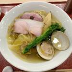 麦と麺助 - 限定：はまぐりと茸の潮そば～トリュフソースを添えて～
