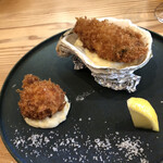 kitchen俊貴 -  島根 春香のフライ、北海道 白子のフライ