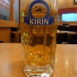 七福人 - まずは、何時ものように、生ビール４００円からのスタートです。 ぷふぁ～、旨い！！ 最高ですね。