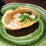 いかの墨 - お通しのカニ♪