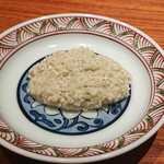 Soba Hirakawa - 3月蕎麦懐石：挽きたて、超粗挽き蕎麦がき（写真は埼玉、三芳産）