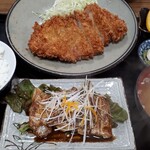 Yokarou - ランチ　ロースカツ定食太刀魚のバター焼き付き　1000円