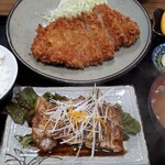 よかろう - ランチ　ロースカツ定食太刀魚のバター焼き付き　1000円