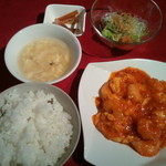 Chinese Dining Ikegame - ランチ定食：芝海老と玉子のチリソース1,000円