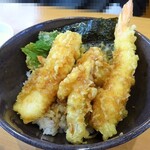 Muten Kura Zushi - 平日ランチ「季節の天丼」茶碗蒸しor味噌汁付500円(税抜)