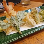 野菜天ぷら+車海老天ぷら