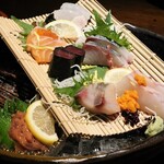 鶏と魚と旨い酒　ウミスズメ - ◆海鮮お造り5種盛り合わせ(一人前)　680円(税別)×二人前