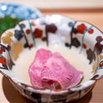 肉屋 田中 - 田村さんのサーロインのしゃぶしゃぶ 大根、菜の花