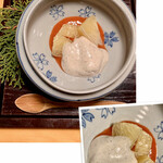 淡 如雲 - デザート:苺、晩白柚、黒豆、和三盆