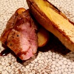 肴町 匙 - 高清水ポーク 筍 香茸パウダー