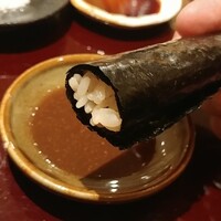 鮨 花おか 渋谷 - えび味噌ダレ＆海苔巻き