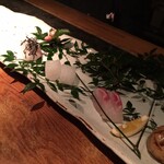 大どころ - 奥からコブダイ、水イカ、熟成鯛